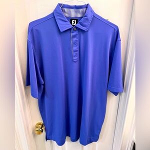 FootJoy Mens Golf Polo Shirt Short Sleeves Collared Athleisure Blue Size XL